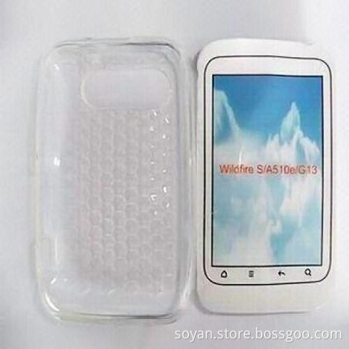 TPU Crystal Case for HTC A510E, HTC Wildfire Series, Comes with Anti-dust and Wrap Around Features
